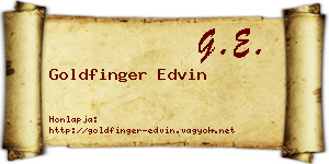 Goldfinger Edvin névjegykártya